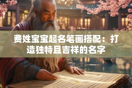 费姓宝宝起名笔画搭配：打造独特且吉祥的名字