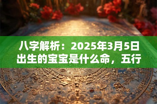 八字解析：2025年3月5日出生的宝宝是什么命，五行缺什么