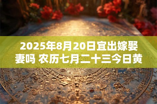 2025年8月20日宜出嫁娶妻吗 农历七月二十三今日黄历
