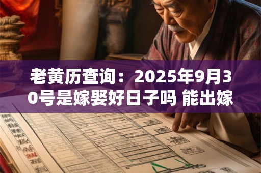 老黄历查询：2025年9月30号是嫁娶好日子吗 能出嫁吗