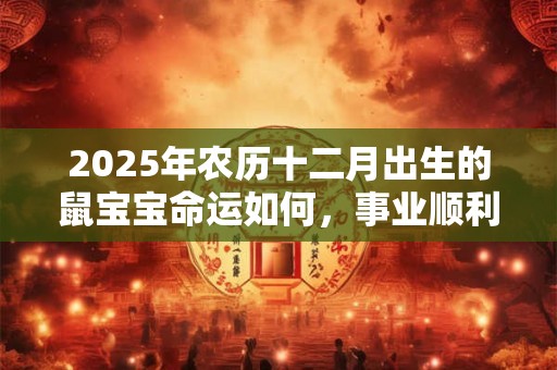 详细阅读:2025年农历十二月出生的鼠宝宝命运如何,事业顺利,财运亨通 2025年农历十二月出生的鼠宝宝命运如何,事业顺利,财运亨通