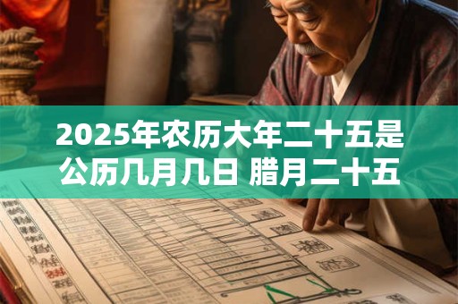 2025年农历大年二十五是公历几月几日 腊月二十五日子好不好