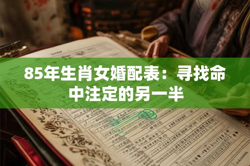 85年生肖女婚配表：寻找命中注定的另一半