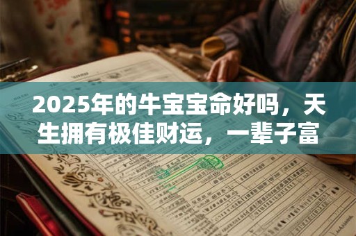 2025年的牛宝宝命好吗，天生拥有极佳财运，一辈子富贵无忧