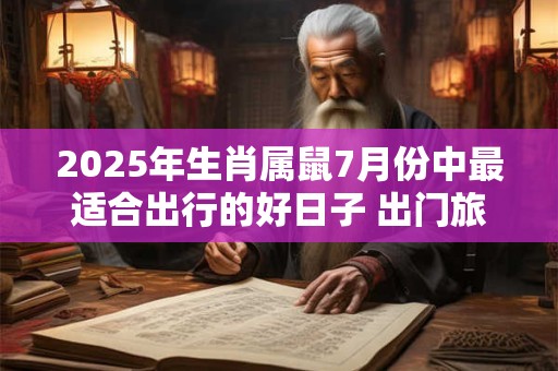 2025年生肖属鼠7月份中最适合出行的好日子 出门旅游讲究