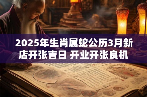 2025年生肖属蛇公历3月新店开张吉日 开业开张良机