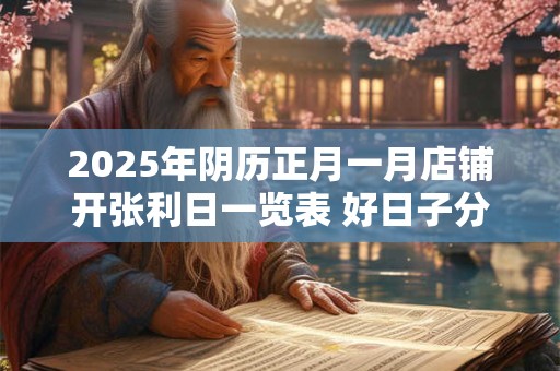 2025年阴历正月一月店铺开张利日一览表 好日子分析