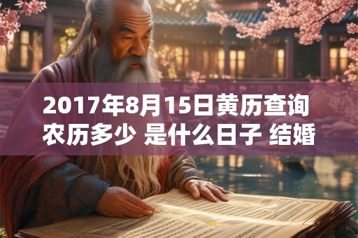 2017年8月15日黄历查询 农历多少 是什么日子 结婚吉时