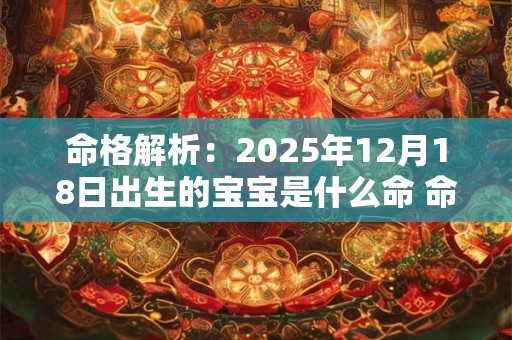 命格解析：2025年12月18日出生的宝宝是什么命 命运好吗