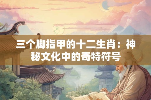 三个脚指甲的十二生肖:神秘文化中的奇特符号 三个脚指甲的十二生肖:神秘文化中的奇特符号