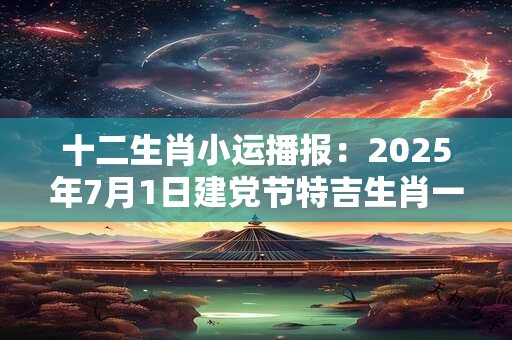 十二生肖小运播报：2025年7月1日建党节特吉生肖一览表