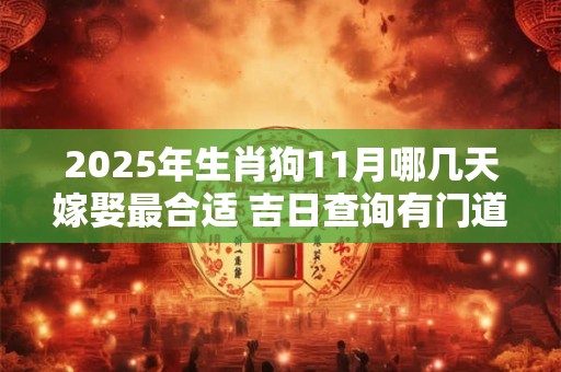 2025年生肖狗11月哪几天嫁娶最合适 吉日查询有门道