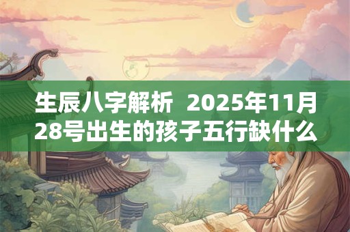 生辰八字解析  2025年11月28号出生的孩子五行缺什么
