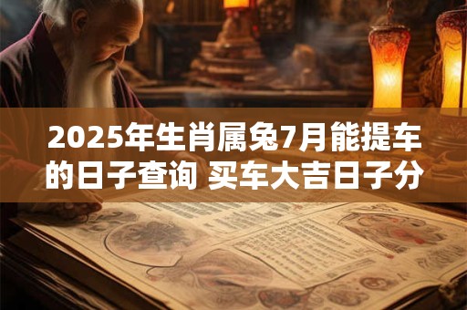 2025年生肖属兔7月能提车的日子查询 买车大吉日子分析