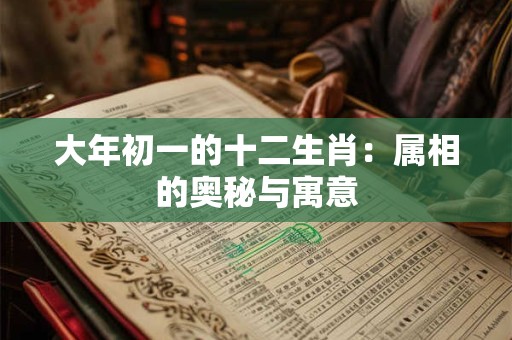 大年初一的十二生肖:属相的奥秘与寓意 大年初一的十二生肖:属相的奥秘与寓意