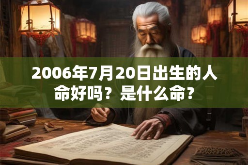 2006年7月20日出生的人命好吗？是什么命？