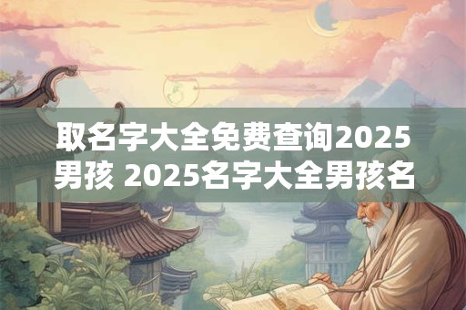 取名字大全免费查询2025男孩 2025名字大全男孩名字排行