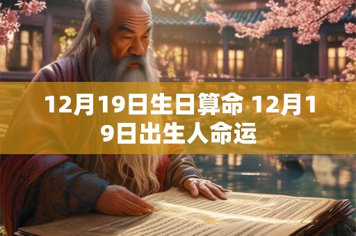 12月19日生日算命 12月19日出生人命运 12月19日生日算命 12月19日出生人命运