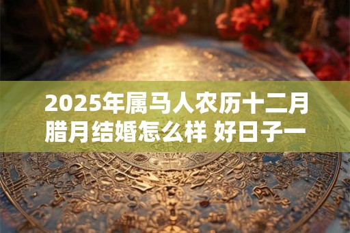 2025年属马人农历十二月腊月结婚怎么样 好日子一览表老黄历