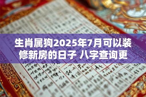 生肖属狗2025年7月可以装修新房的日子 八字查询更精准