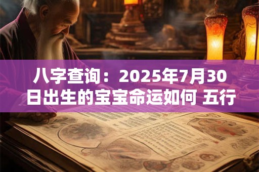 八字查询：2025年7月30日出生的宝宝命运如何 五行缺什么