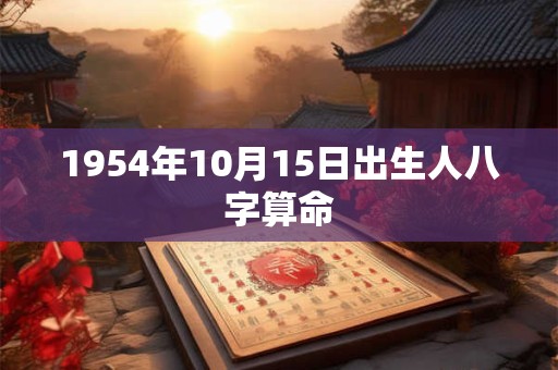 1954年10月15日出生人八字算命