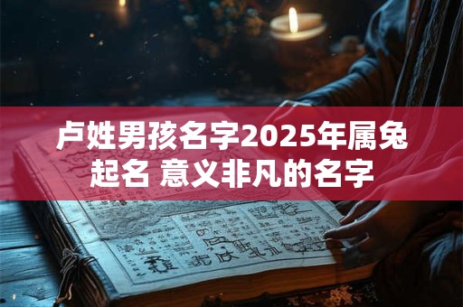 卢姓男孩名字2025年属兔起名 意义非凡的名字 卢姓男孩名字2025年属兔起名 意义非凡的名字