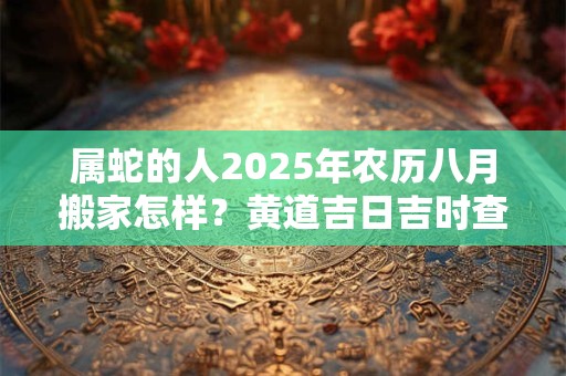 详细阅读:属蛇的人2025年农历八月搬家怎样?黄道吉日吉时查询一览表 属蛇的人2025年农历八月搬家怎样?黄道吉日吉时查询一览表