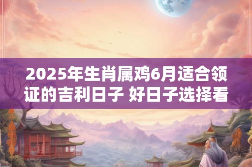 2025年生肖属鸡6月适合领证的吉利日子 好日子选择看八字