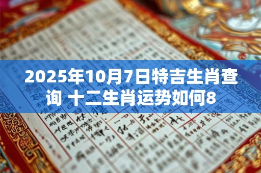 2025年10月7日特吉生肖查询 十二生肖运势如何8