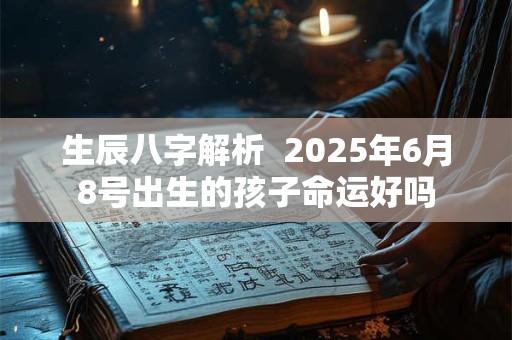 生辰八字解析  2025年6月8号出生的孩子命运好吗