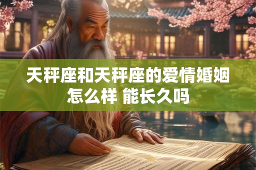 天秤座和天秤座的爱情婚姻怎么样 能长久吗