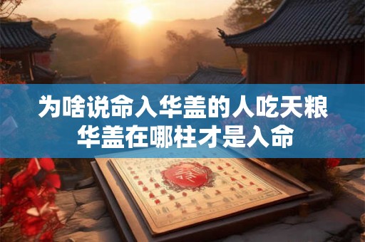 为啥说命入华盖的人吃天粮 华盖在哪柱才是入命