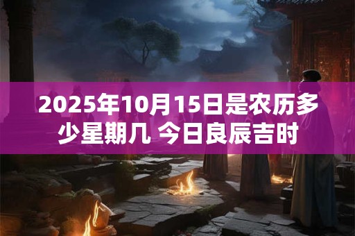 2025年10月15日是农历多少星期几 今日良辰吉时