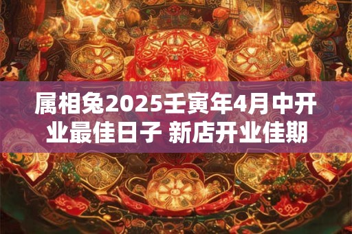 属相兔2025壬寅年4月中开业最佳日子 新店开业佳期