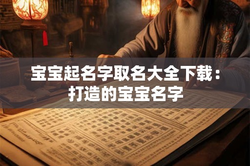 宝宝起名字取名大全下载：打造的宝宝名字