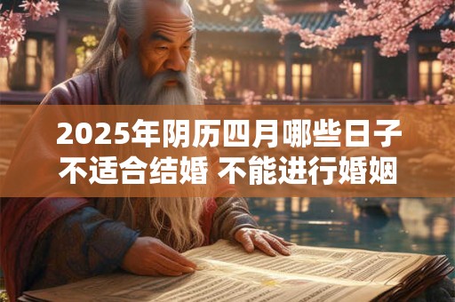 2025年阴历四月哪些日子不适合结婚 不能进行婚姻大事