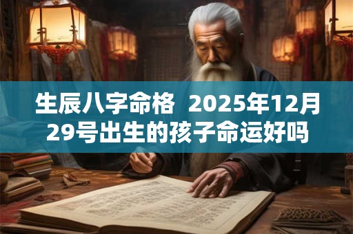 生辰八字命格  2025年12月29号出生的孩子命运好吗
