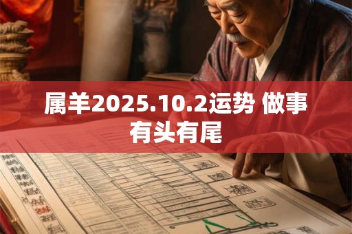 属羊2025.10.2运势 做事有头有尾