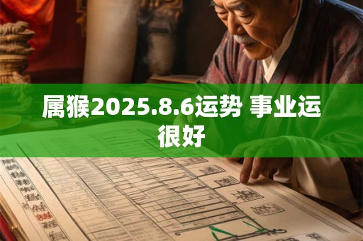 属猴2025.8.6运势 事业运很好