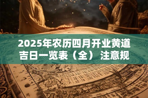 2025年农历四月开业黄道吉日一览表（全） 注意规避今日所冲