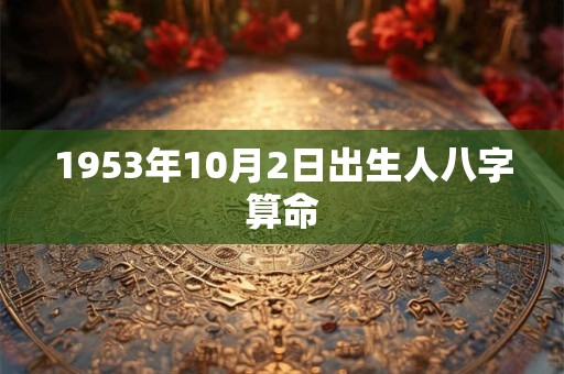 1953年10月2日出生人八字算命 1953年10月2日出生人八字算命