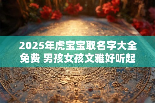 2025年虎宝宝取名字大全免费 男孩女孩文雅好听起名方式