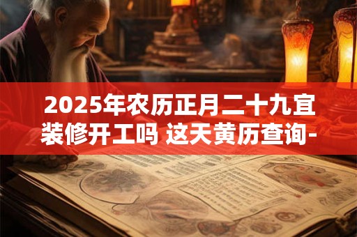 2025年农历正月二十九宜装修开工吗 这天黄历查询-择吉日网