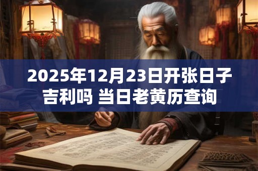 2025年12月23日开张日子吉利吗 当日老黄历查询