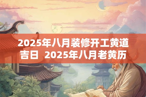 2025年八月装修开工黄道吉日  2025年八月老黄历