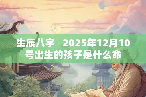 生辰八字   2025年12月10号出生的孩子是什么命