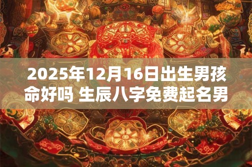 2025年12月16日出生男孩命好吗 生辰八字免费起名男孩