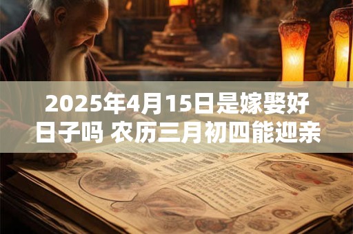 2025年4月15日是嫁娶好日子吗 农历三月初四能迎亲吗