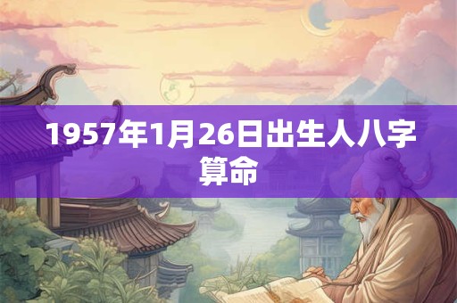 1957年1月26日出生人八字算命